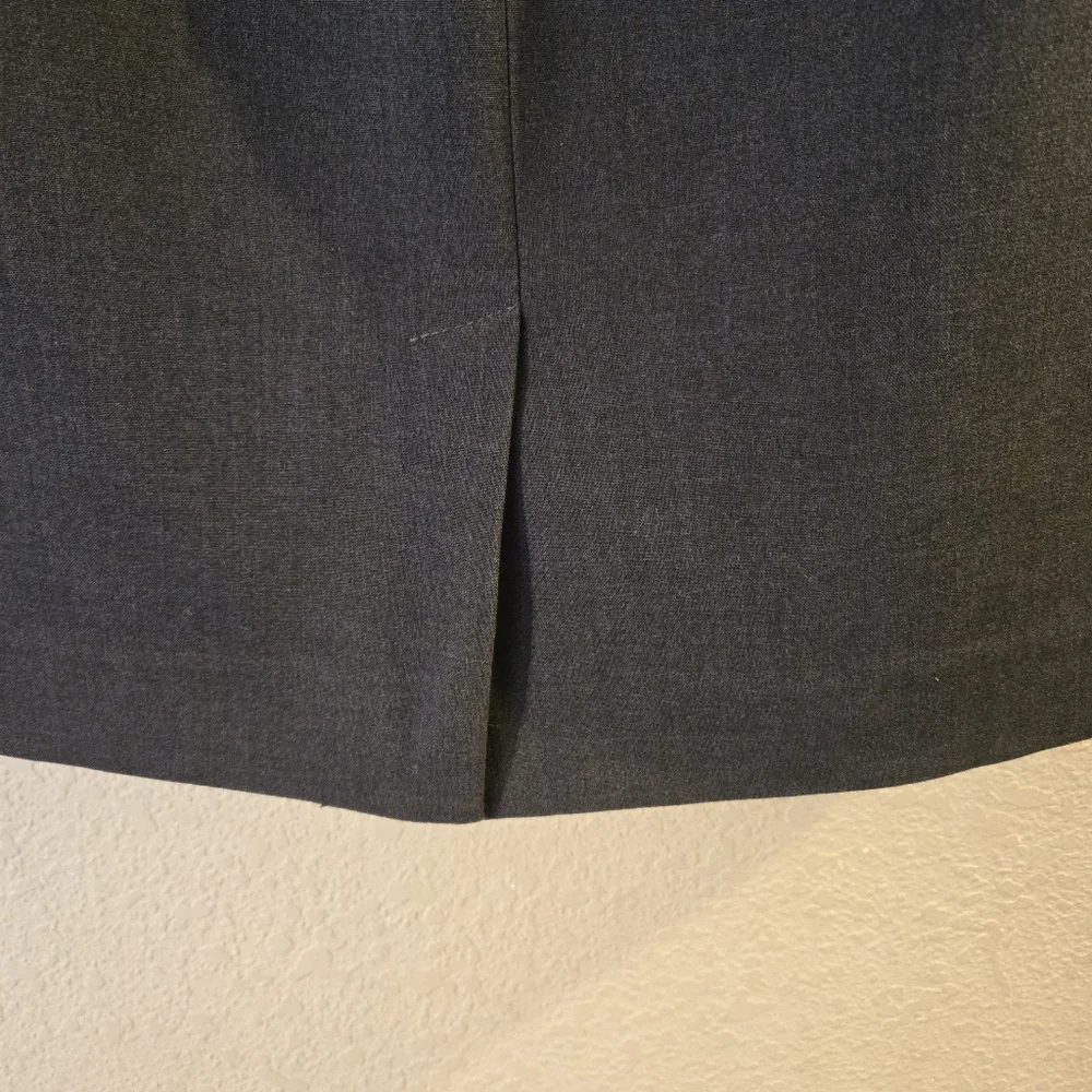 Ann Taylor Petite Womens Dark Gray Lined Pleated Skirt Tie Belt Pockets Size 4P